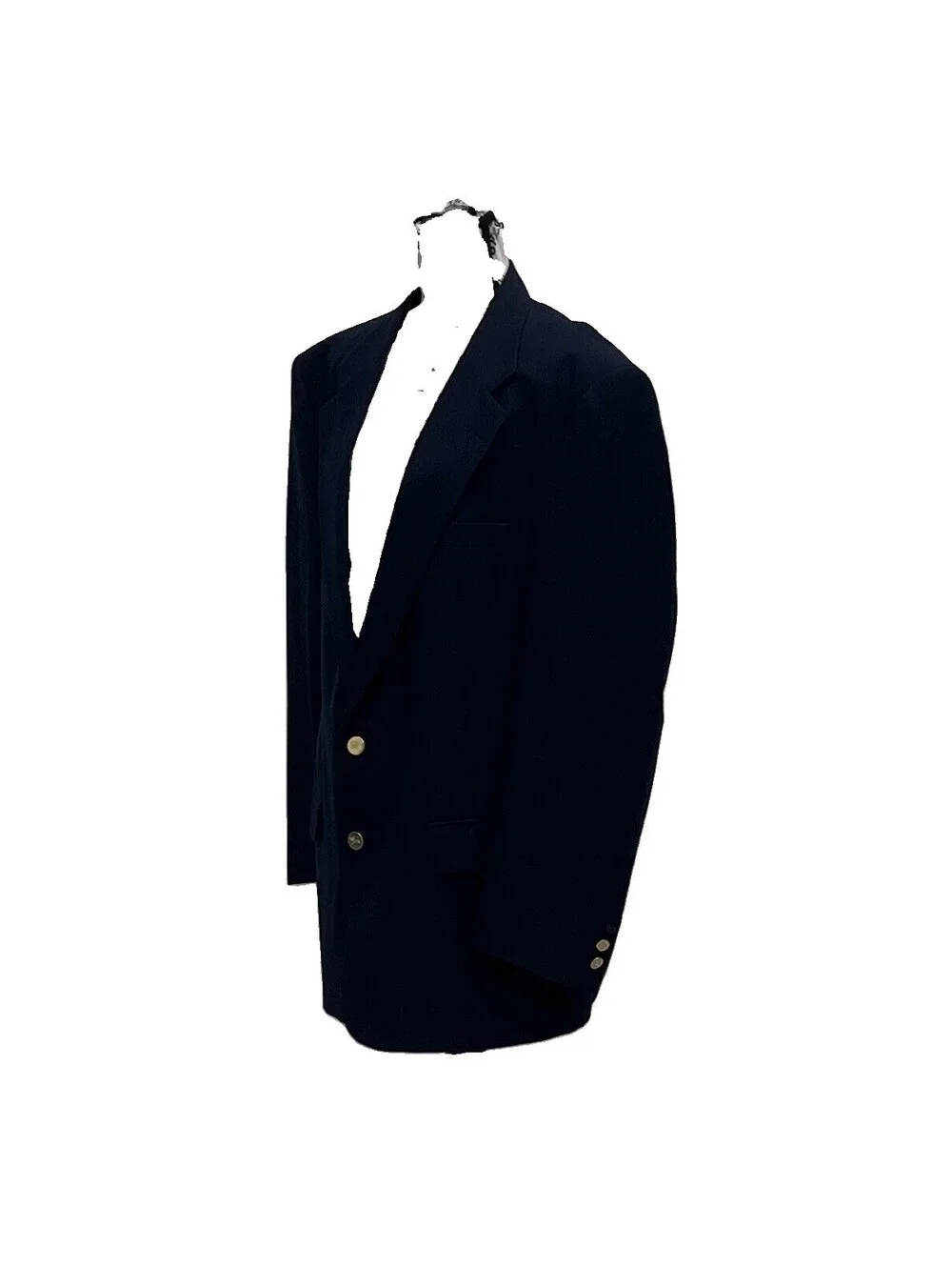 Burberrys Rutlands Navy Blue 100% Pure Wool Blazer 48R Men’s Gold Button Sport
